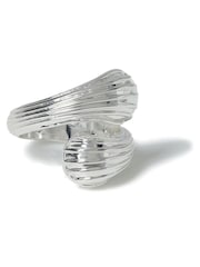Aela Silver Tone Ridged Twist Ring - Image 2 of 2