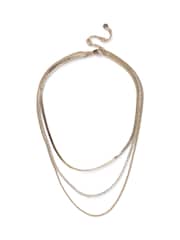 Aela Gold Tone Rhinestone Multirow Necklace - Image 1 of 2