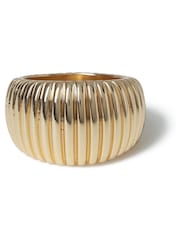 Aela Gold Tone Ridged Ring - Image 2 of 2