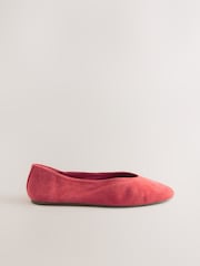 Coral Pink Standard/Wide Fit Forever Comfort® Leather Round Toe Ballerinas - Image 7 of 9