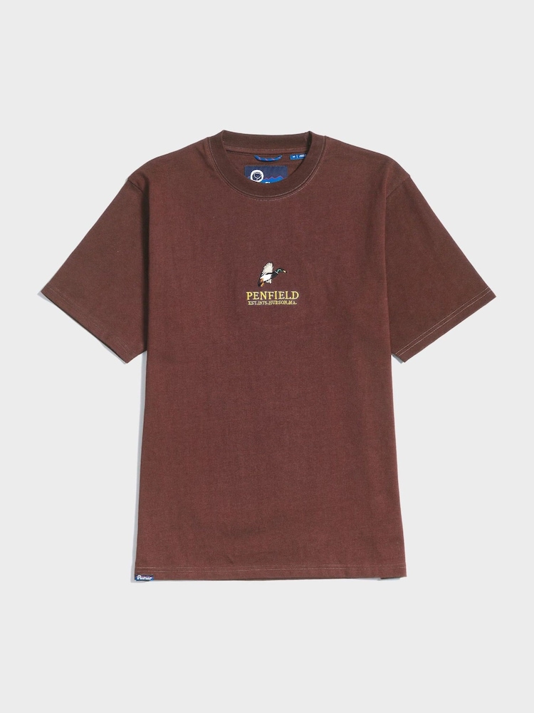 Penfield Brown Mens 100% Cotton Embroidered Mallard T-Shirt - Image 5 of 5