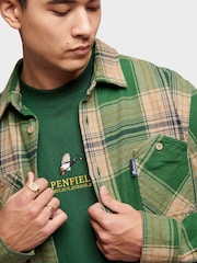 Penfield Green Mens Brushed Check 100% Cotton Overshirt - Image 3 of 9