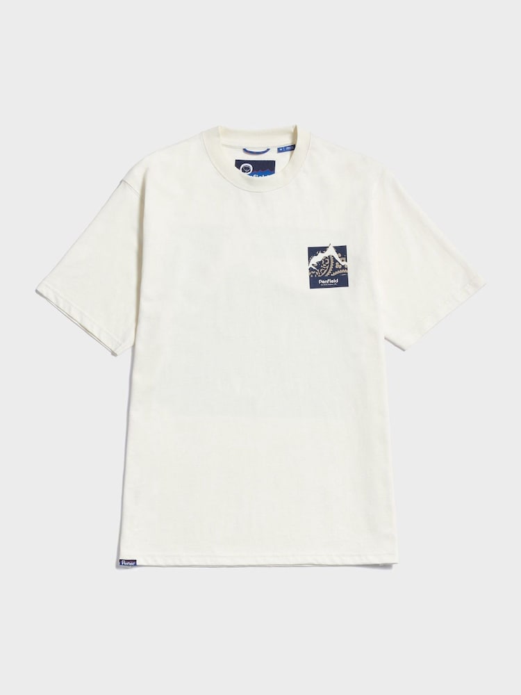 Penfield White Mens 100% Cotton Mountain Back Graphic T-Shirt - Image 6 of 8