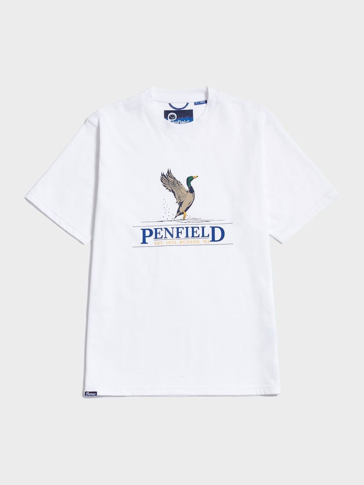 Penfield White Mens 100% Cotton Regal Mallard T-Shirt - Image 4 of 5