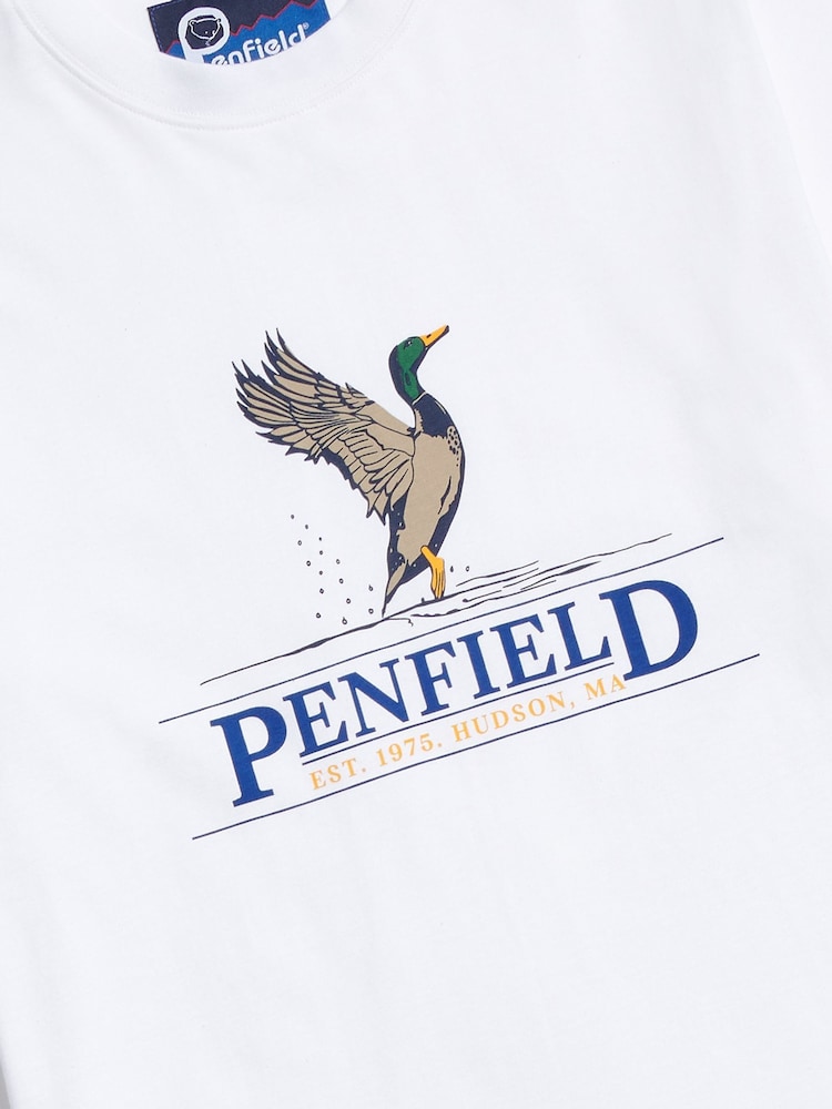 Penfield White Mens 100% Cotton Regal Mallard T-Shirt - Image 5 of 5