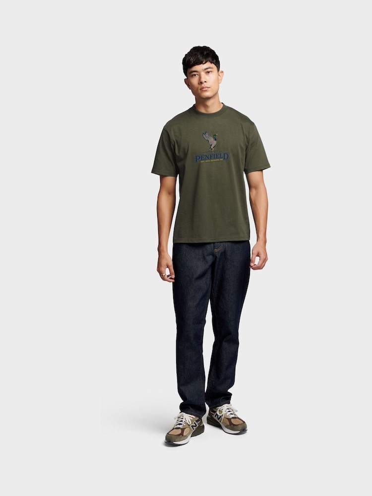 Verde - Penfield Mens 100% Cotton Regal Mallard T-Shirt - Imagen 2 de 6