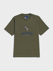 Verde - Penfield Mens 100% Cotton Regal Mallard T-Shirt - Imagen 5 de 6