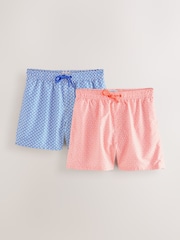 Navy Printed Swim Shorts 2 Pack - Image 1 of 13
