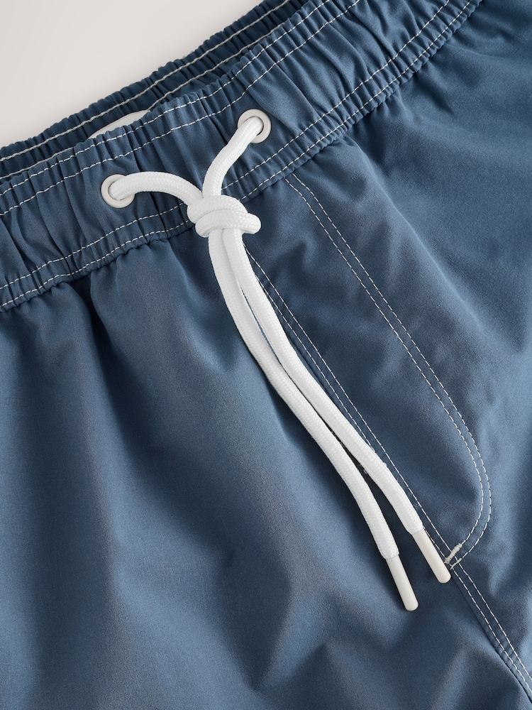 Slate Blue Contrast Stitch Swim Shorts - Image 2 of 3