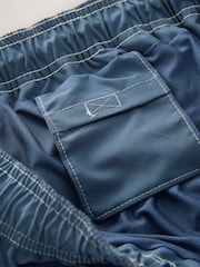 Slate Blue Contrast Stitch Swim Shorts - Image 7 of 8