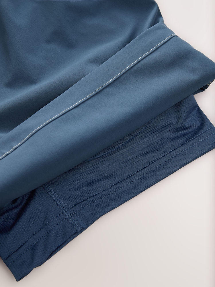 Slate Blue Contrast Stitch Swim Shorts - Image 8 of 8