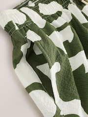Green Abstract Print Seersucker Swim Shorts - Image 7 of 7