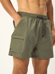 Khakifarben/Grün - Fashion Cargo Swim Shorts - Bild 2 von 11