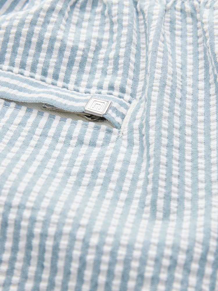 Blue Stripe Seersucker Swim Shorts - Image 10 of 10