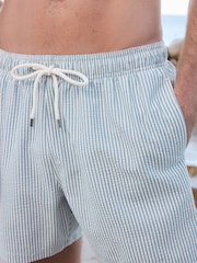 Blue Stripe Seersucker Swim Shorts - Image 6 of 10