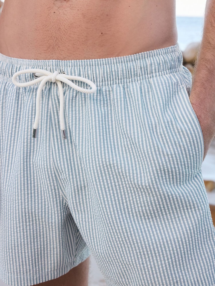 Blue Stripe Seersucker Swim Shorts - Image 7 of 10