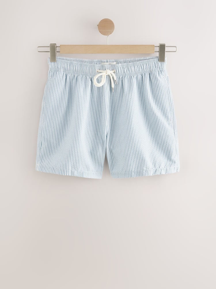 Blue Stripe Seersucker Swim Shorts - Image 9 of 10