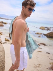 White Piped Swim Shorts - Image 4 of 7