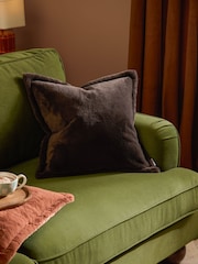 Furn Chocolate Kallu Faux Fur 30 x 40cm Cushion - Image 1 of 6