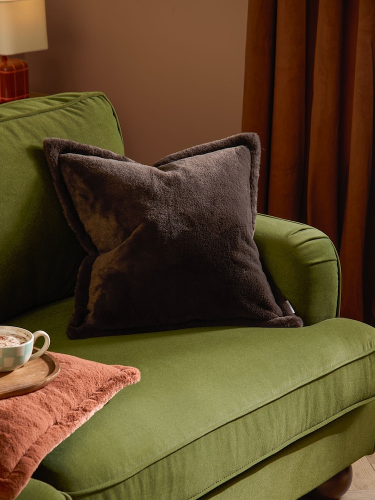 Furn Chocolate Kallu Faux Fur 30 x 40cm Cushion - Image 1 of 6 Furn Chocolate Kallu Faux Fur 30 x 40cm Cushion - Image 1 of 6