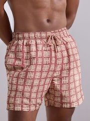 Pink Geometric Printed Swim Shorts - Image 1 of 10