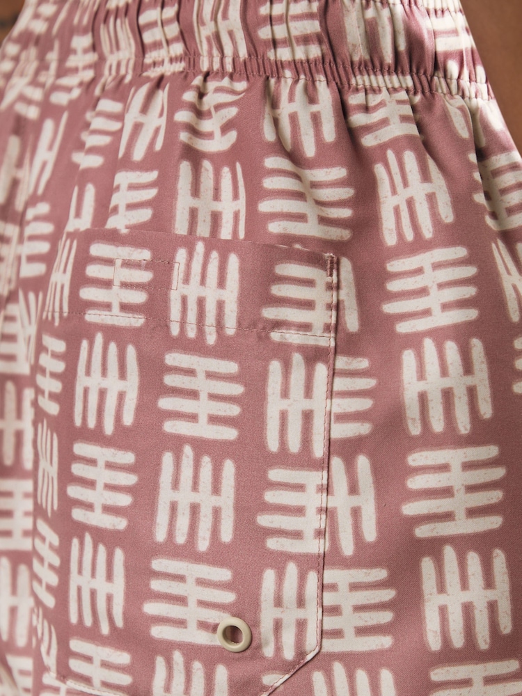 Pink Geometric Printed Swim Shorts - Image 6 of 10
