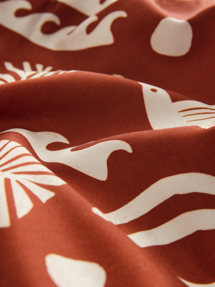 Rust Red Printed Swim Shorts - Image 7 of 8