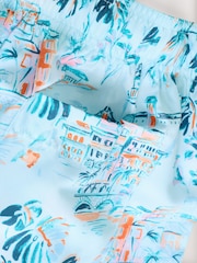 Light Blue Hawaiian Printed Swim Shorts - Image 8 of 8