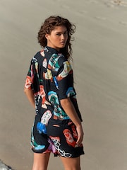 Preto/Roxo - Pijama Eleanor Bowmer com estampa 100% algodão - Imagem 2 de 5