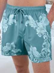 Blue Baroque Printed Swim Shorts - Image 1 of 5