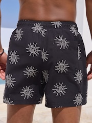 Black Embroidered Swim Shorts - Image 3 of 5