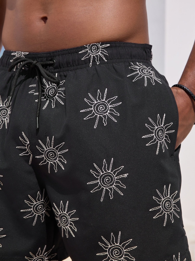 Noir - Short de bain brodé - Image 6 of 9