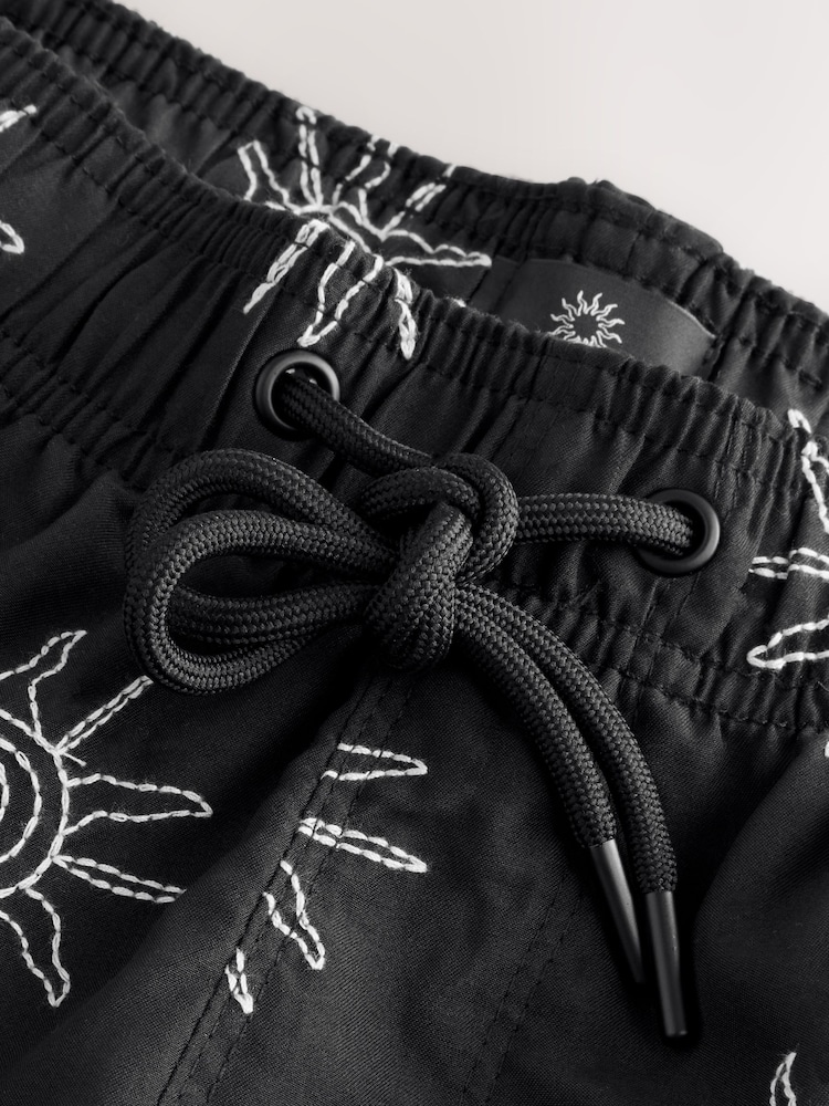 Черный - Embroidered Swim Shorts - Image 9 of 9