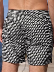 Black Geometric Printed Swim Shorts - Image 3 of 8