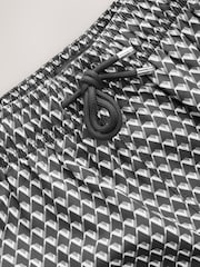 Black Geometric Printed Swim Shorts - Image 7 of 8