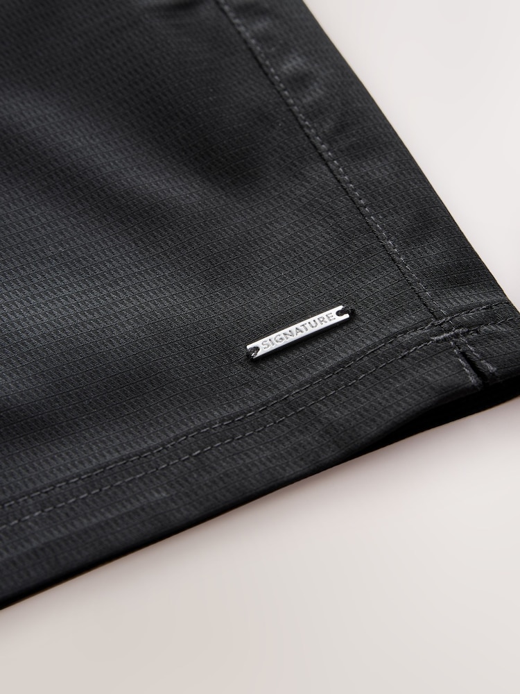 Черный - Signature Tailored Waistband Swim Shorts - Image 11 of 11