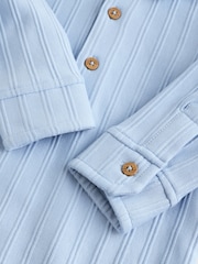 Blue/White Baby Jersey Collar 100% Cotton Bodysuits 2 Pack - Image 8 of 10