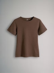 The Set Black/Brown/Neutral/Nude/White 5 Pack Short Sleeve Fitted Crew Neck T-Shirts - Image 7 of 13
