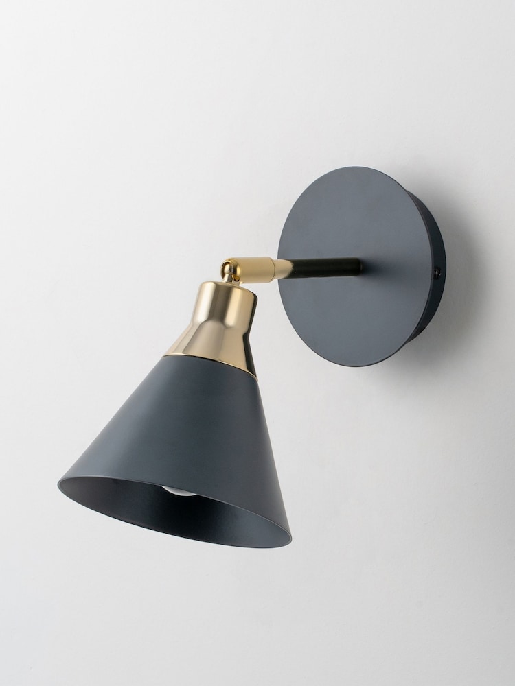 Houseof. Charcoal Grey Cone Wall Light - Image 2 of 6