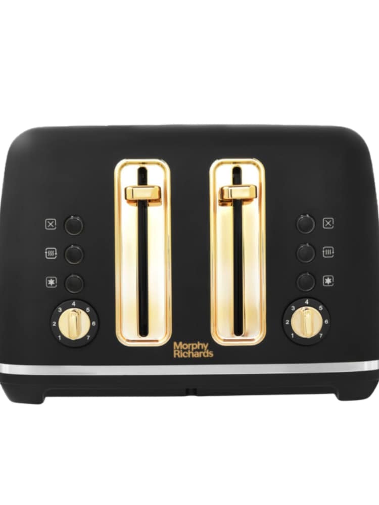 Morphy Richards Black Accents 4 Slice Toaster - Image 1 of 4