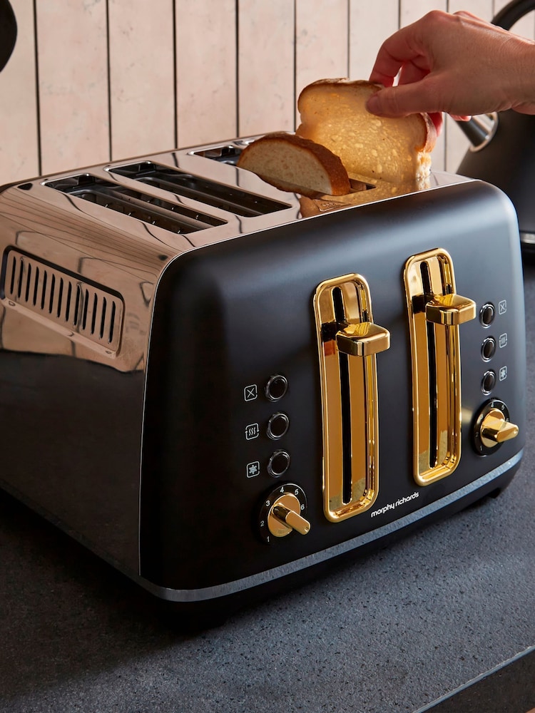 Morphy Richards Black Accents 4 Slice Toaster - Image 10 of 10 Morphy Richards Black Accents 4 Slice Toaster - Image 10 of 10