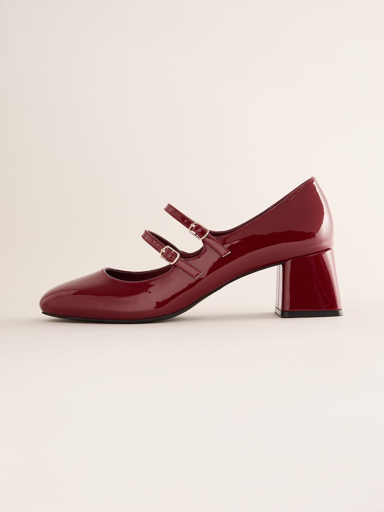 Rojo - Zapatos de salón con doble tira tipo merceditas y tacón bajo de Friends Like These - Imagen 5 de 5 Rojo - Zapatos de salón con doble tira tipo merceditas y tacón bajo de Friends Like These - Imagen 5 de 5