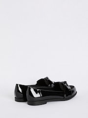 Friends Like These Black Flat Comfort Bow Faux Leather Patent Loafers - Image 3 of 4
