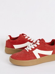 Friends Like These Red Lace-Up Retro Gumsole Sports Trainers - Image 2 of 4