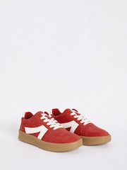 Friends Like These Red Lace-Up Retro Gumsole Sports Trainers - Image 3 of 4
