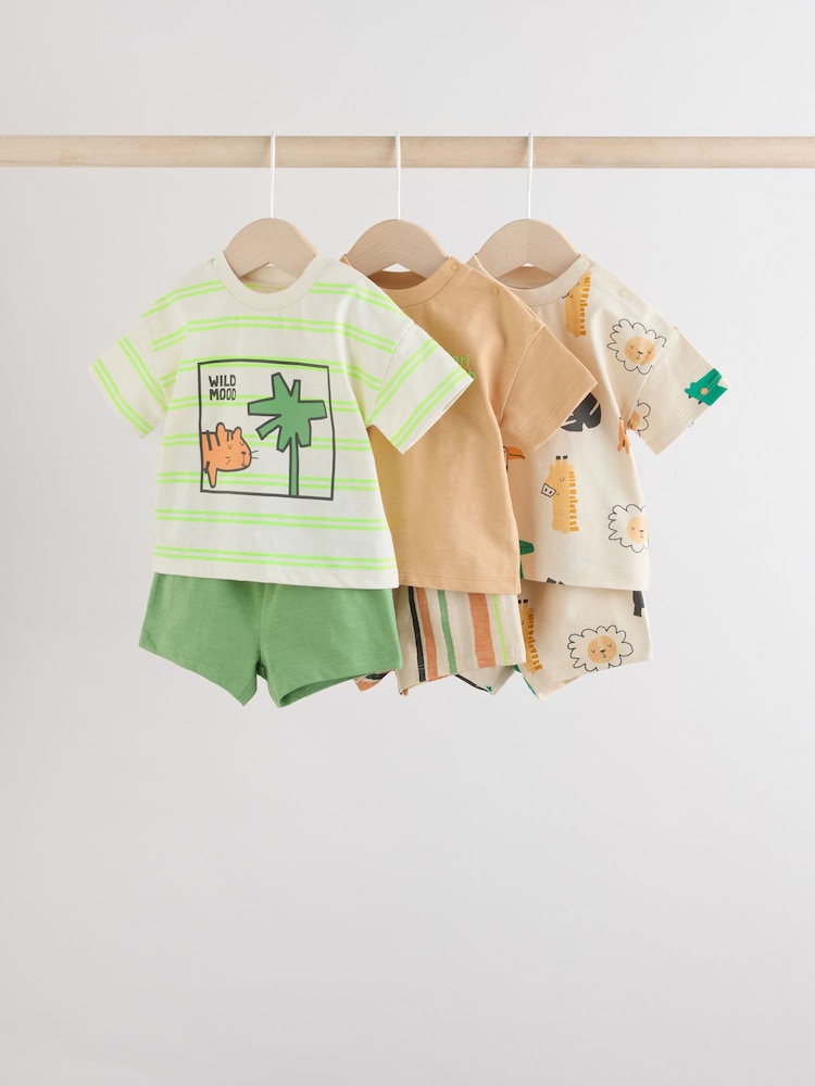 Green Tiger Baby Tops and Shorts Set 6 Piece - Image 1 of 14