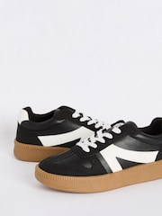 Friends Like These Black Lace-Up Retro Gumsole Sports Trainers - Image 2 of 4