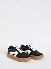 Friends Like These Black Lace-Up Retro Gumsole Sports Trainers - Image 3 of 4