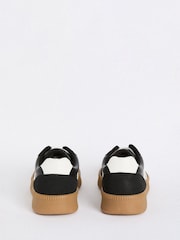 Friends Like These Black Lace-Up Retro Gumsole Sports Trainers - Image 4 of 4