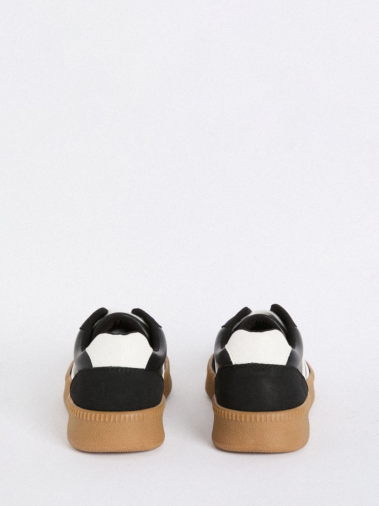 Friends Like These Black Lace-Up Retro Gumsole Sports Trainers - Image 4 of 4